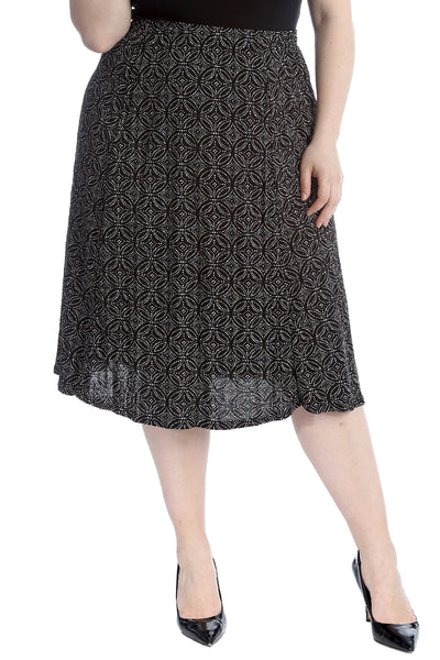 5048 Moroccan Tile Print Skater Skirt