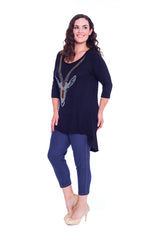 1315 Ram Stud Dip Hem Top