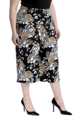 6090 Bold Floral Print Culottes