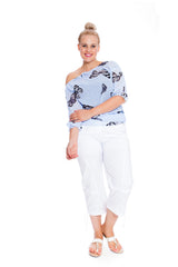1307 Chiffon Butterfly Batwing Top