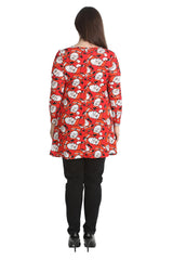 1436 Santa with Hat Print Swing Top