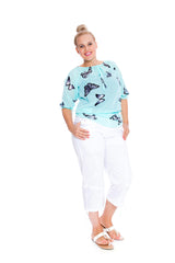 1307 Chiffon Butterfly Batwing Top