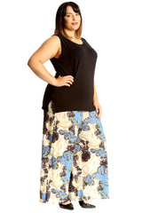 6110 Floral Paisley Print Palazzo Trouser