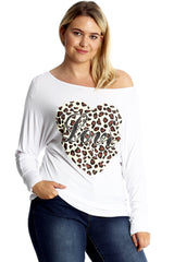 1578 Love Heat Print Batwing Top