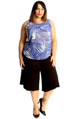 1703 Palm Print Chiffon Vest