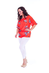 1307 Chiffon Butterfly Batwing Top