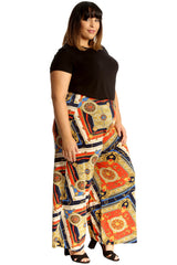 6113 Geometric Print Palazzo Trouser