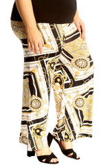 6113 Geometric Print Palazzo Trouser