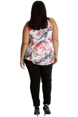 1642 Butterfly & Flower Chiffon Top