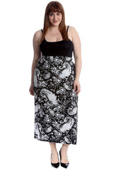 5035 Paisley Print Mid Calf Skirt