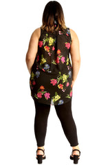 1684 Multi Floral Print Chiffon Shirt