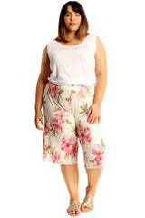 6132 Floral Print Crinkle Culottes