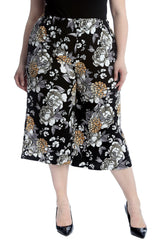 6090 Bold Floral Print Culottes