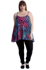 1539 Neon Leopard Print Swing Top