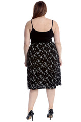5046 Floral Print Skater Skirt