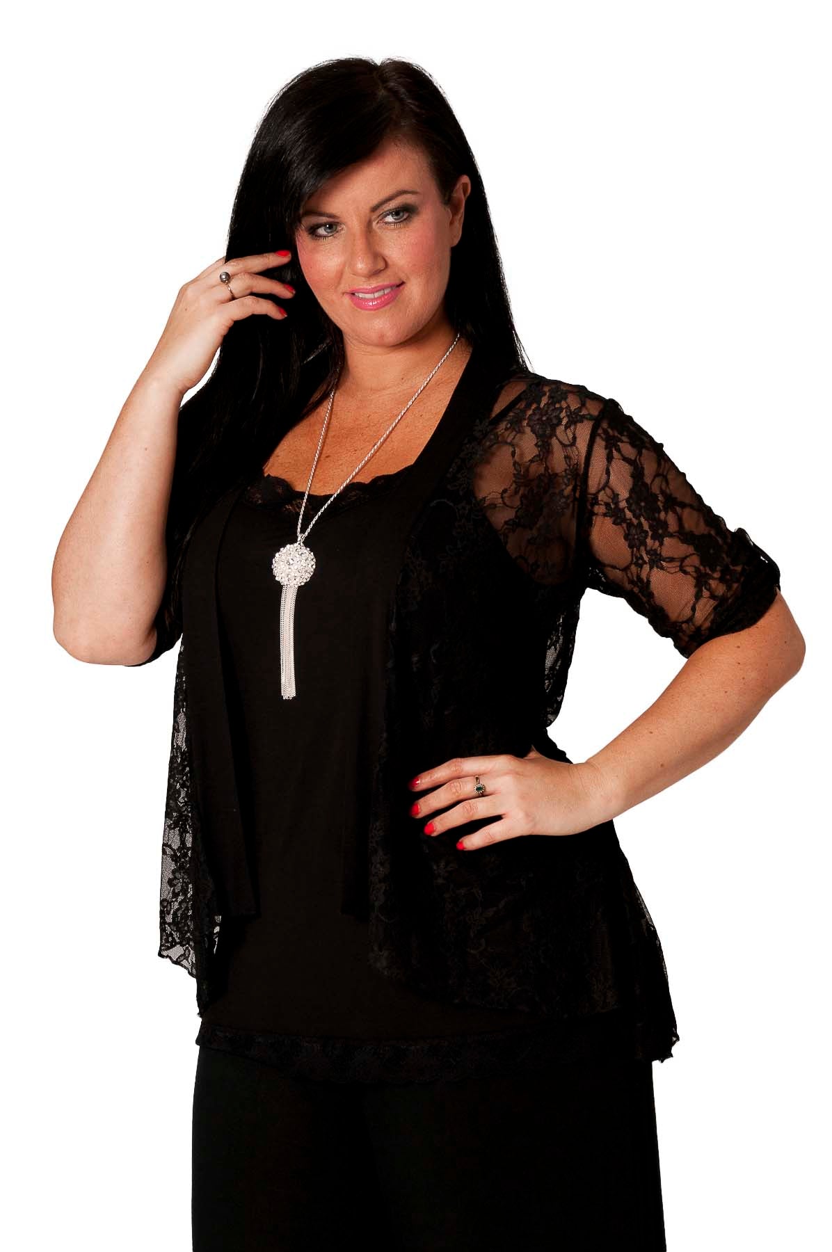 3072 Diamante Button Sleeve Cardigan