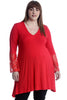 2261 Lace Sleeve V Neck Tunic Dress