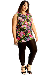 1683 Bold Butterfly Print Chiffon Shirt
