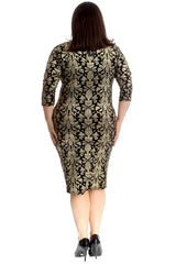 2283 Lurex Paisley Print Midi Dress