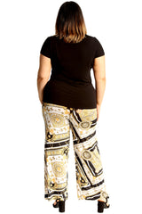 6113 Geometric Print Palazzo Trouser