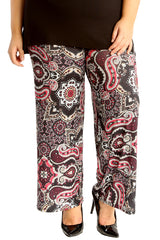 6109 Paisley & Geometric Print Palazzo Trouser