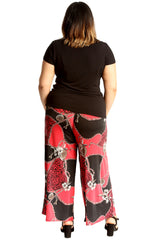 6119 Animal Floral Print Palazzo Trouser