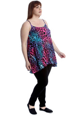 1539 Neon Leopard Print Swing Top
