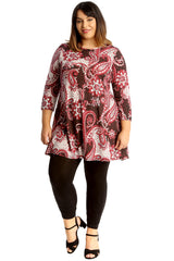 1662 Bold Paisley Print Swing Top