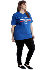 1532 L'Amour Paris Print Cotton T-Shirt