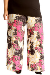 6110 Floral Paisley Print Palazzo Trouser