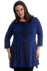 1747 Animal Spot Print Swing Top