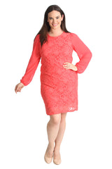 2208 Chiffon Sleeve Lace Dress