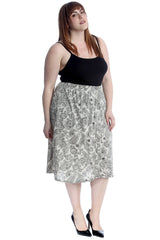 5055 Paisley Print Skater Skirt