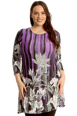 Floral Print Sequin Swing Top