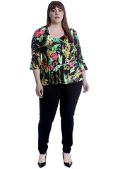 1526 Paisley & Chain Print Frill Top