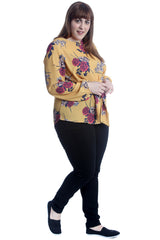 1541 Floral Print Front Tie Top