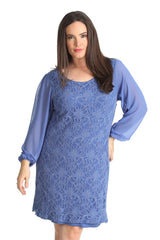 2208 Chiffon Sleeve Lace Dress