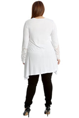 2261 Lace Sleeve V Neck Tunic Dress