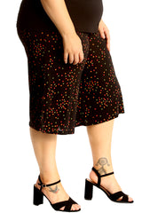 6123 Multi Color Spot Print Culottes