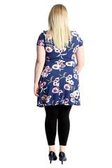2231 Floral Print Crossover Dress