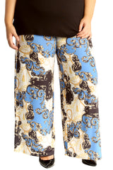 6110 Floral Paisley Print Palazzo Trouser